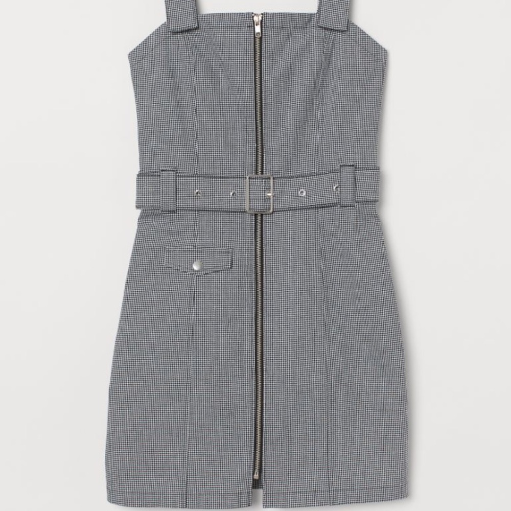 H&M front Zip adjustable straps and belt Dress